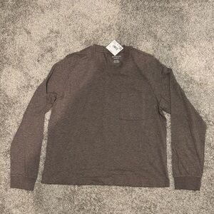 American Eagle Heather Brown Long Sleeve Comfy T-Shirt